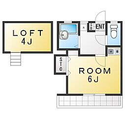 クエスト・ヴィラ2 ワンルームの間取図画像