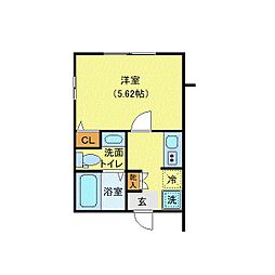 横浜市緑区鴨居3丁目アパート 1Kの間取図画像