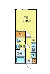 横浜市緑区鴨居3丁目アパート 1Kの間取図画像