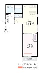 ハーミットクラブハウストゥギャザー津(仮 2階1LDKの間取り