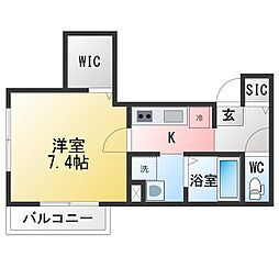 montagna ～モンターニャ～ 1Kの間取図画像