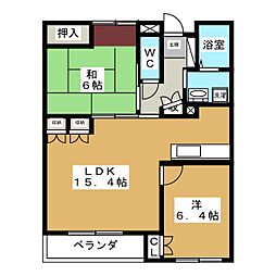 初音マンション 2LDKの間取図画像
