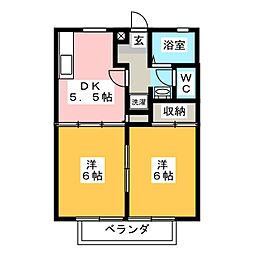 センチュリー・アーク 2DKの間取図画像