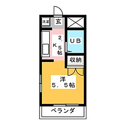 ドエルソウダ ワンルームの間取図画像