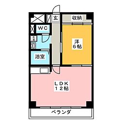 グリーンハイム 1LDKの間取図画像