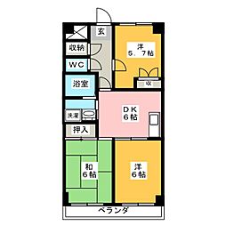 GS壱番館 3DKの間取図画像
