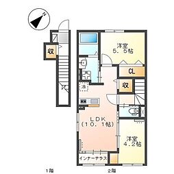 アルモ 2LDKの間取図画像