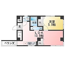 アートビル 1LDKの間取図画像