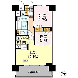 リーラ横浜川和町 2LDKの間取図画像