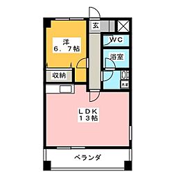 パークビュー仲町台 1LDKの間取図画像