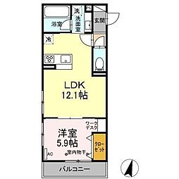 ウェルデンスD-stayB 1LDKの間取図画像