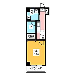 SsK9ランドワールド中川9号館 1Kの間取図画像