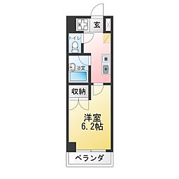パステルヒルズ 1Kの間取図画像