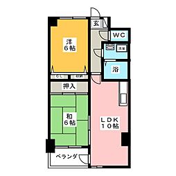シャンヴェール 2LDKの間取図画像