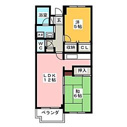 テラス都筑中央公園 2LDKの間取図画像