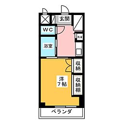 T'sgarden都筑ふれあいの丘 ワンルームの間取図画像