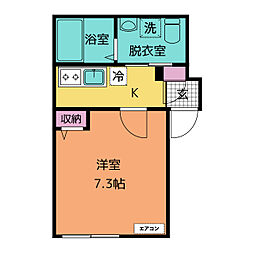 グランジュテ追浜パークテラス 1階1Kの間取り