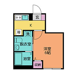 ベイテラス追浜夏島 3階1Kの間取り