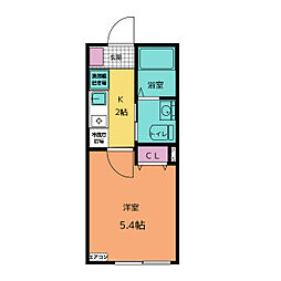 Ｂｏｎａｎｚａ追浜 2階1Kの間取り