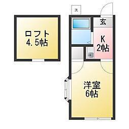 サンハイツ山下 1Kの間取図画像