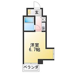 クリオ六浦壱番館 ワンルームの間取図画像