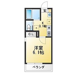 Linea K.B. 1Kの間取図画像