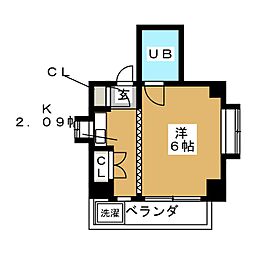 シーサイドハイツ 1Kの間取図画像