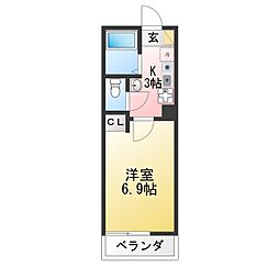 グランルーチェ金沢八景 1Kの間取図画像