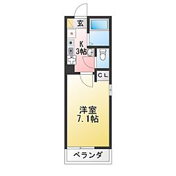 グランルーチェ金沢八景 1Kの間取図画像