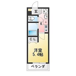 MELLAS海の公園駅 1Kの間取図画像