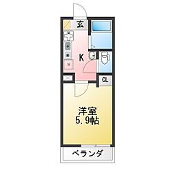 MKY金沢文庫 1Kの間取図画像