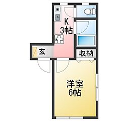 グレース野島 1Kの間取図画像