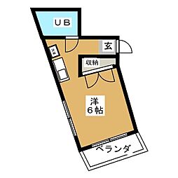 藤テラス ワンルームの間取図画像