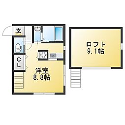 レイディアンス追浜東 ワンルームの間取図画像