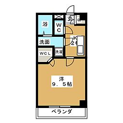 ライフモリ6号館 1Kの間取図画像