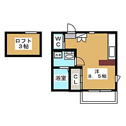 四季彩館 ワンルームの間取図画像