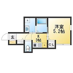 Triangle 1Kの間取図画像