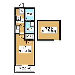セレーノ金沢八景 1Kの間取図画像