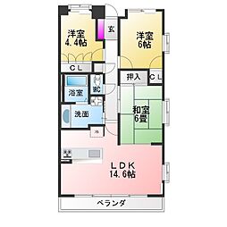 シティ金沢文庫 3LDKの間取図画像