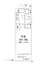 マモール北久里浜 1Kの間取図画像