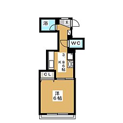 グランコート戸塚 1階1Kの間取り