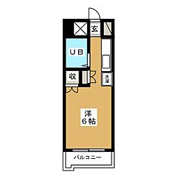 ガーデンヒルズ横浜 ワンルームの間取図画像