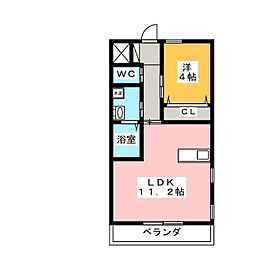プランドール横濱 1LDKの間取図画像