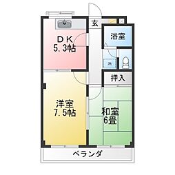 ルミネイトウ 2DKの間取図画像