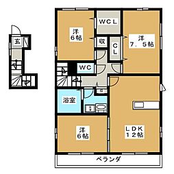 ラピュタ 3LDKの間取図画像