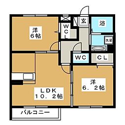 エクレール原宿 2LDKの間取図画像