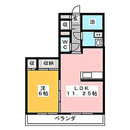 スカイハイツ 1LDKの間取図画像