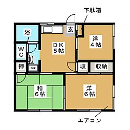 Y.Kハイム 3DKの間取図画像