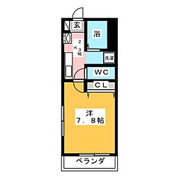 アピアファースト 1Kの間取図画像