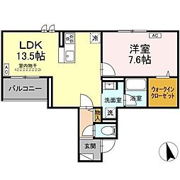 レジデンス オークリーフ 1LDKの間取図画像